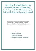 Test Bank&colon; Research Methods in Psychology&colon; Evaluating a World of Information &lpar;4th Edition&rpar; &ndash; Beth Morling