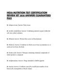 HOSA NUTRITION TEST CERTIFICATION REVIEW SET 2026 ANSWERS GUARANTEED PASS