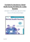 Test Bank For Introductory Mental Health Nursing 5th Edition By Cynthia Kincheloe&vert; All Chapters 1-19