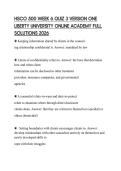 HSCO 500 WEEK 6 QUIZ 3 VERSION ONE LIBERTY UNIVERSITY ONLINE ACADEMY FULL SOLUTIONS 2026