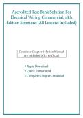 Test Bank&colon; Electrical Wiring Commercial &lpar;18th Edition&rpar; &ndash; Phil Simmons&comma; Ray C&period; Mullin&comma; & Mark C&period; Ode