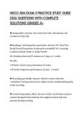 HSCO 506 EXAM 3 PRACTICE STUDY GUIDE 2026 QUESTIONS WITH COMPLETE SOLUTIONS GRADED A&plus;