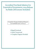Test Bank&colon; Essentials of Investments &lpar;2024 Release&rpar; &ndash; Zvi Bodie&comma; Alex Kane&comma; & Alan J&period; Marcus