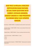 ASAP PACE Certification 2026 &ndash; PACE STUDY GUIDE 2026&sol;2027 COMPLETE QUESTIONS WITH VERIFIED CORRECT ANSWERS &vert;&vert; 100&percnt; GUARANTEED PASS &vert; NEWEST VERSION