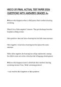 HSCO 511 FINAL ACTUAL TEST PAPER 2026 QUESTIONS WITH ANSWERS GRADED A&plus;