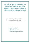 Test Bank&colon; Principles of Auditing & Other Assurance Services &lpar;2024 Release&rpar; &ndash; Ray Whittington & Kurt Pany