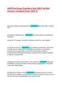 AHIP Final Exam Questions & Answers 2026-27 &ndash; 100&percnt; Verified Medicare Certification Study Guide