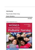 TEST BANK For Wong's Essentials of Pediatric Nursing 12th Edition by Marilyn J&period; Hockenberry &comma; ISBN&colon; 9780443123528 &vert;All Chapters Verified&vert; Guide A&plus;