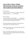 HUM 115 WEEK 5 CRITICAL THINKING REFLECTION FINAL PAPER 2026 QUESTIONS WITH COMPLETE SOLUTIONS GRADED A&plus;