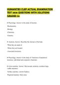 HUMANITIES CLEP ACTUAL EXAMINATION TEST 2026 QUESTIONS WITH SOLUTIONS GRADED A&plus;