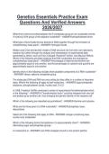 Genetics Essentials Practice Exam  Questions And Verified Answers  2026&sol;2027