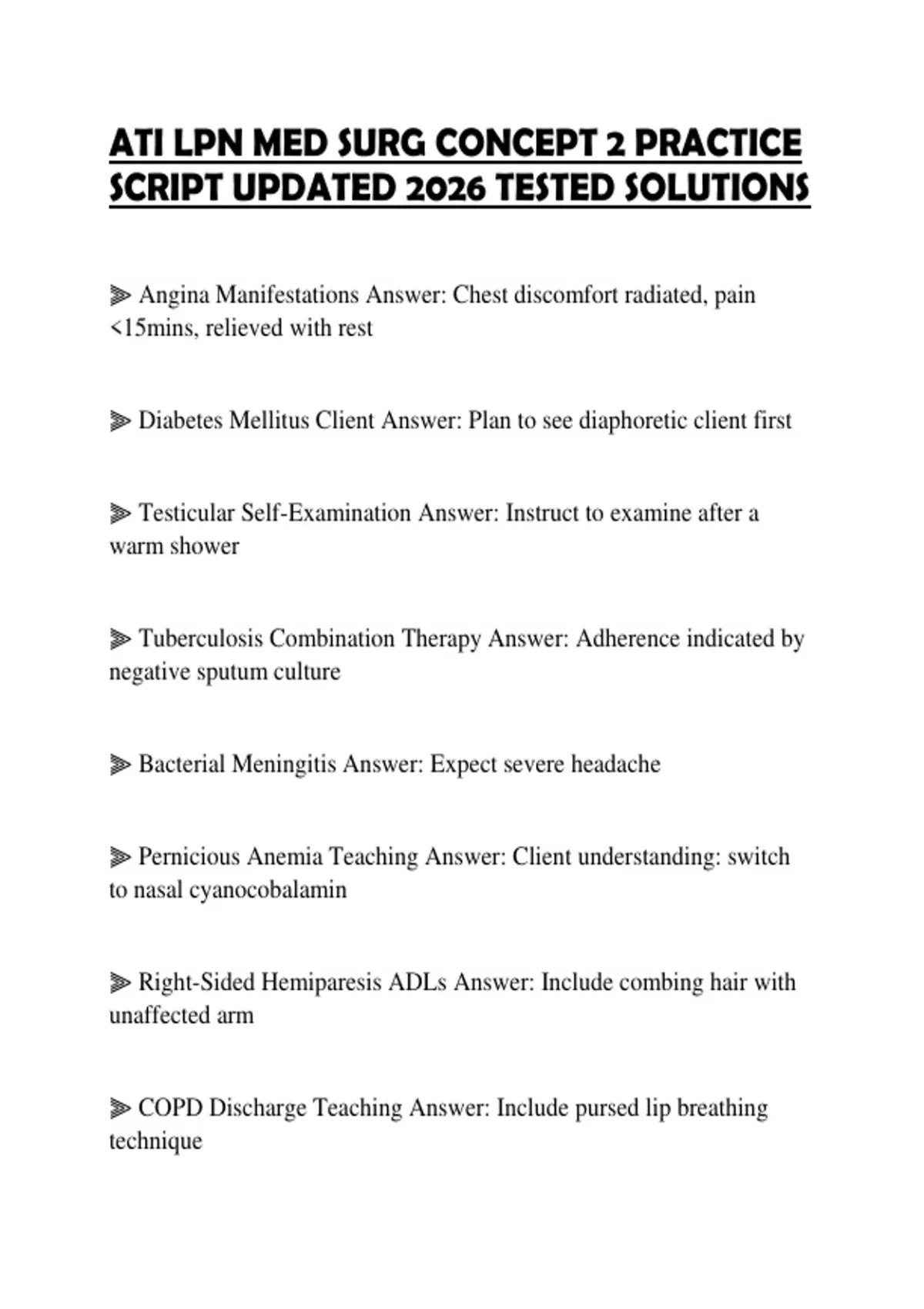 ATI LPN MED SURG CONCEPT 2 PRACTICE SCRIPT UPDATED 2026 TESTED ...