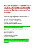 Kentucky Department of Revenue Property  Valuation Administrator &lpar;PVA&rpar; qualifying  examination Questions and Answers Plus  Rationales 