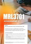 MRL3701 Assignment 2  Due 24 March 2026  - Distinction Guaranteed  &lowbar;UNISA