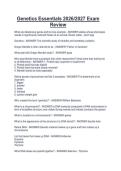 Genetics Essentials 2026&sol;2027 Exam  Review