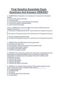 Final Genetics Essentials Exam  Questions And Answers 2026&sol;2027 