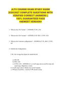 JLTV COURSE EXAM STUDY GUIDE  2026&sol;2027 COMPLETE QUESTIONS WITH  VERIFIED CORRECT ANSWERS &vert;&vert;  100&percnt; GUARANTEED PASS  <NEWEST VERSION> 