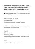 ATI MEDICAL SURGICAL PROCTORED EXAM A PRACTICE STUDY GUIDE 2026 QUESTIONS WITH COMPLETE SOLUTIONS GRADED A&plus;