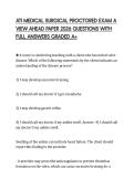 ATI MEDICAL SURGICAL PROCTORED EXAM A VIEW AHEAD PAPER 2026 QUESTIONS WITH FULL ANSWERS GRADED A&plus;