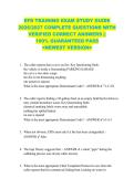 EFD TRAINING EXAM STUDY GUIDE  2026&sol;2027 COMPLETE QUESTIONS WITH  VERIFIED CORRECT ANSWERS &vert;&vert;  100&percnt; GUARANTEED PASS  <NEWEST VERSION> 