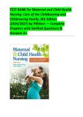 TEST BANK for Maternal and Child Health Nursing&colon; Care of the Childbearing and Childrearing Family&comma; 8th Edition &lpar;2026&sol;2027&rpar; by Adele Pillitteri &mdash; Complete Chapter Coverage&comma; NCLEX-Style Questions&comma; Verified Answers with Detailed Rationales A&plus;