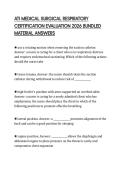 ATI MEDICAL SURGICAL RESPIRATORY CERTIFICATION EVALUATION 2026 BUNDLED MATERIAL ANSWERS