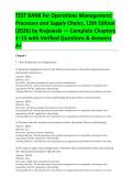 TEST BANK for Operations Management&colon; Processes and Supply Chains&comma; 13th Edition &lpar;2026&rpar; by Lee J&period; Krajewski &mdash; Complete Chapters 1&ndash;15&comma; Exam-Focused Problems&comma; Verified Answers with Step-by-Step Solutions A&plus;