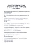 SSM TCAR REVIEW EXAM QUESTIONS WITH COMPLETE SOLUTIONS