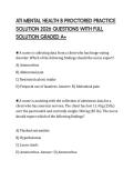 ATI MENTAL HEALTH B PROCTORED PRACTICE SOLUTION 2026 QUESTIONS WITH FULL SOLUTION GRADED A&plus;