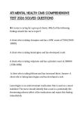 ATI MENTAL HEALTH CMS COMPREHENSIVE TEST 2026 SOLVED QUESTIONS