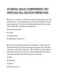 ATI MENTAL HEALTH COMPREHENSIVE TEST PAPER 2026 FULL SOLUTION VERIFIED PASS