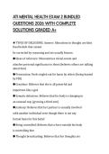 ATI MENTAL HEALTH EXAM 2 BUNDLED QUESTIONS 2026 WITH COMPLETE SOLUTIONS GRADED A&plus;