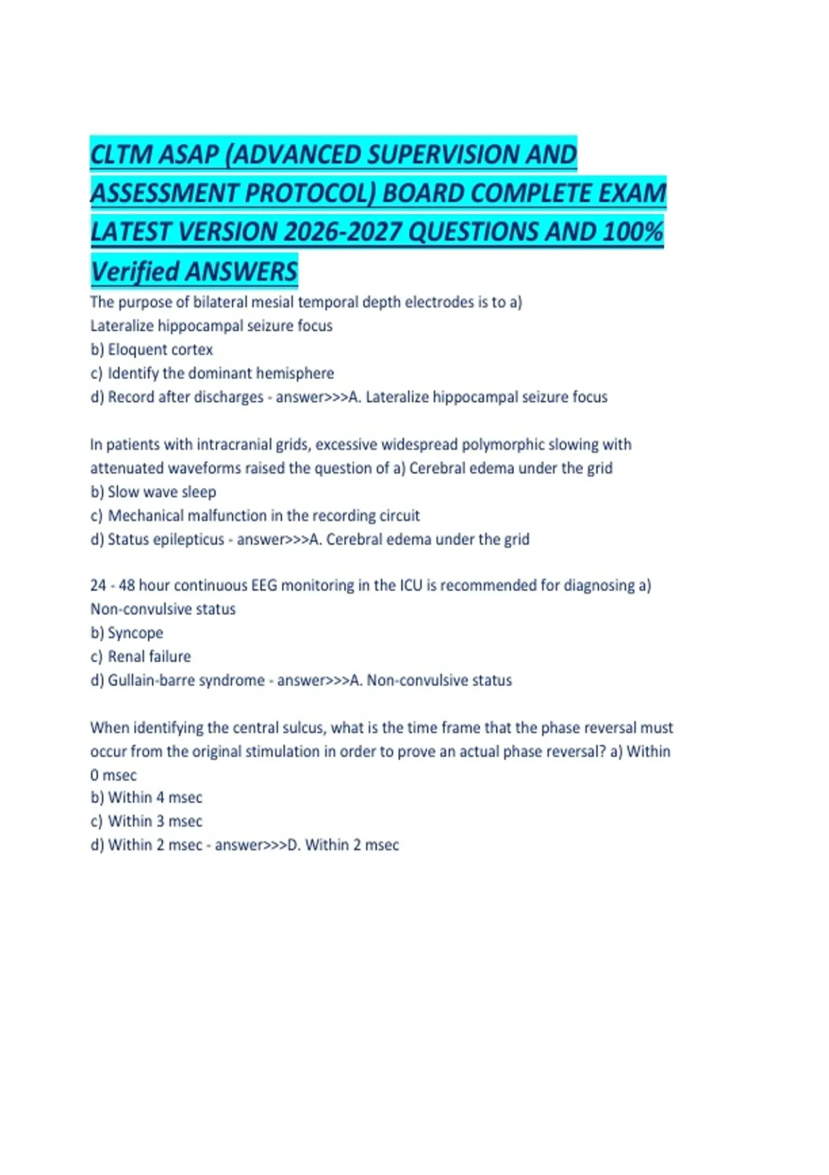 CLTM ASAP (ADVANCED SUPERVISION AND ASSESSMENT PROTOCOL) BOARD COMPLETE ...