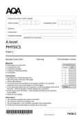 AQA AL PHYSICS PAPER 2 WORKED SOLUTION MODEL ANSWERS MAY JUNE 2025