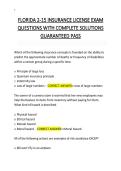 FLORIDA 2-15 INSURANCE LICENSE EXAM  QUESTIONS WITH COMPLETE SOLUTIONS  GUARANTEED PASS 