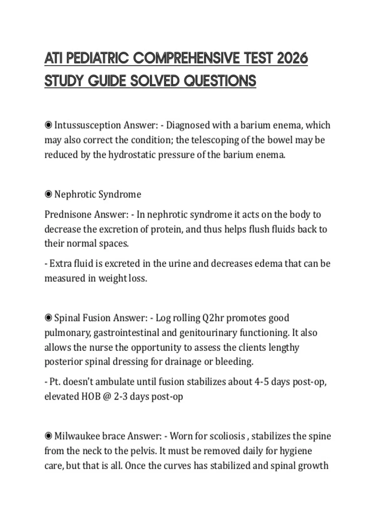 ATI PEDIATRIC COMPREHENSIVE TEST 2026 STUDY GUIDE SOLVED QUESTIONS ...