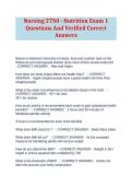 Nursing 2750 - Nutrition Exam 1 Questions And Verified Correct Answers
