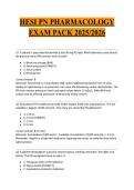 HESI PN PHARMACOLOGY EXAM PACK 2025&sol;2026