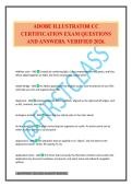 ADOBE ILLUSTRATOR CC CERTIFICATION EXAM QUESTIONS AND ANSWERS&period; VERIFIED 2026&period;