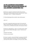 ATI PN LEADERSHIP MANAGEMENT PROCTORED CERTIFICATION REVIEW SET 2026 ANSWERS GUARANTEED PASS
