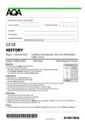 2025 AQA GCSE HISTORY Paper 1 Section B&sol;A&colon;Conflict and tension&colon; the First World War&comma;1894&ndash;1918 Combined Question Paper and Final Marking Scheme