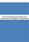 TESTBANK FOR Foundations and Adult Health Nursing 9th Edition Cooper