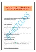 AOTA PRACTICE EXAM QUESTIONS AND ANSWERS&period; VERIFIED 2026&period;