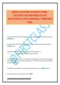 ARMY LICENSE INSTRUCTORS &sol; LICENSE EXAMINERS EXAM QUESTIONS AND ANSWERS&period; VERIFIED 2026&period;