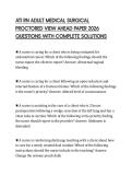 ATI RN ADULT MEDICAL SURGICAL PROCTORED VIEW AHEAD PAPER 2026 QUESTIONS WITH COMPLETE SOLUTIONS