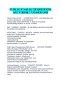 NURS 143 FINAL GUIDE QUESTIONS AND VERIFIED ANSWERS 2026