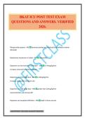BKAT ICU POST TEST EXAM QUESTIONS AND ANSWERS&period; VERIFIED 2026&period;