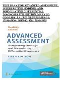 Test Bank for Advanced Assessment&colon; Interpreting Findings and Formulating Differential Diagnoses 5th Edition &lpar;Goolsby & Grubbs&rpar; &ndash; ISBN 1719645930 &vert; Updated 2026&sol;2027