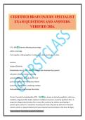 CERTIFIED BRAIN INJURY SPECIALIST EXAM QUESTIONS AND ANSWERS&period; VERIFIED 2026&period;