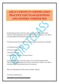 ADULT CCRN&sol;PCCN CERTIFICATION PRACTICE TEST EXAM QUESTIONS AND ANSWERS&period; VERIFIED 2026&period;